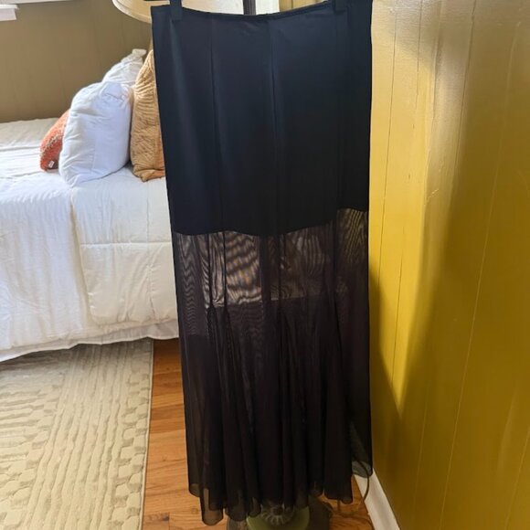 Commense Black Sheer Maxi Skirt - Picture 4 of 9